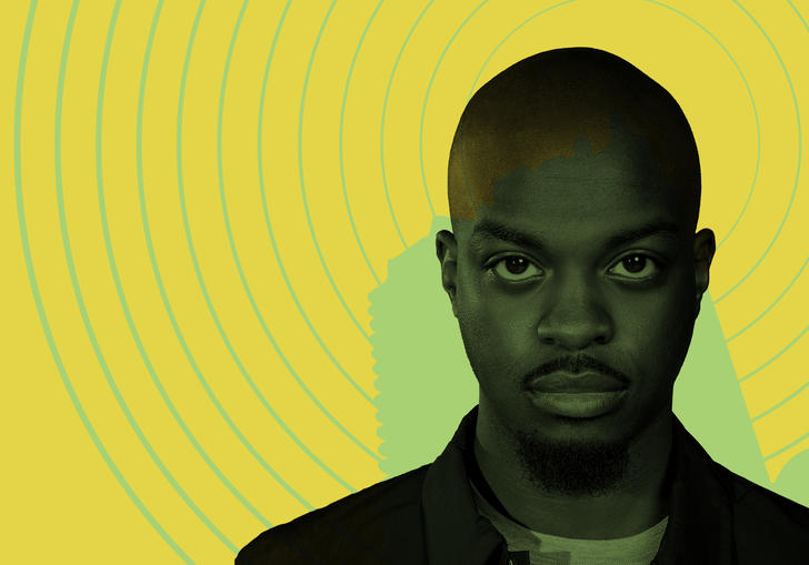 Image of George the Poet set against a yellow background