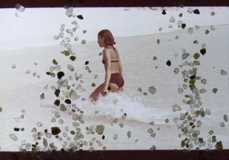 handmade film of a girl in the sea