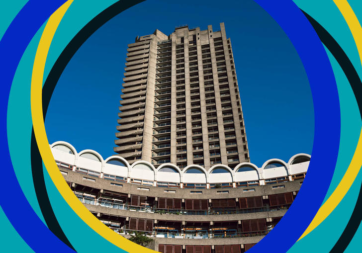 A photo of one of the Barbican towers