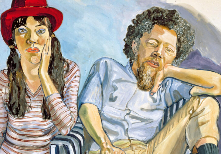 Painting by Alice Neel of Benny and Mary Ellen Andrews, 1972