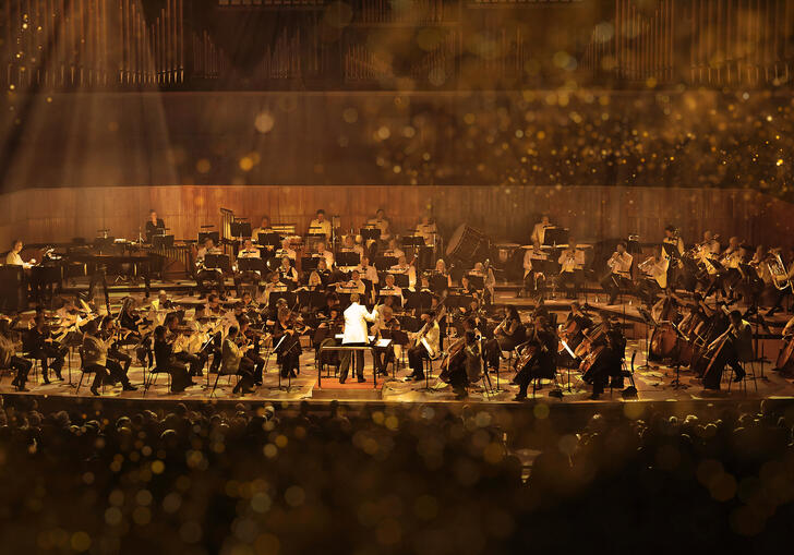 The London Concert Orchestra performing on stage