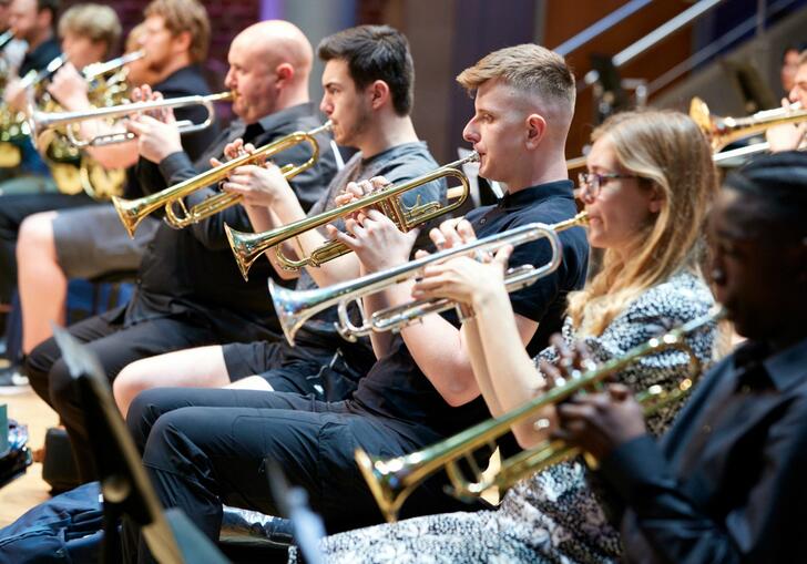 LSO Discovery participants playing brass instruments