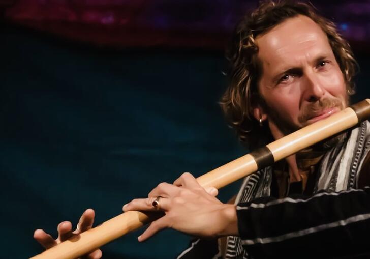 Jason Kalidas playing the bansuri