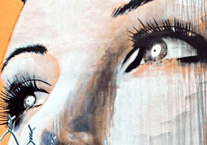 Painting of a woman's eyes