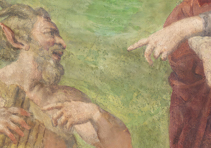 A painting of a satyr