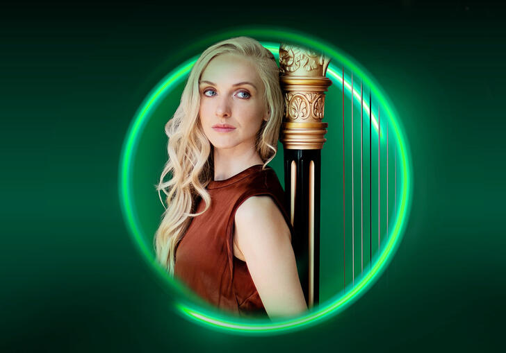 An image of Elizabeth Bass surrounded by a green circle against a green background