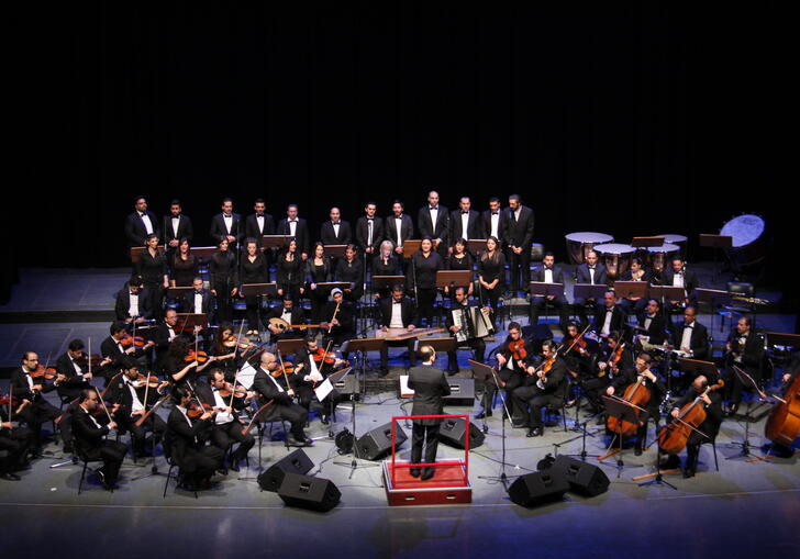 An orchestra on stage