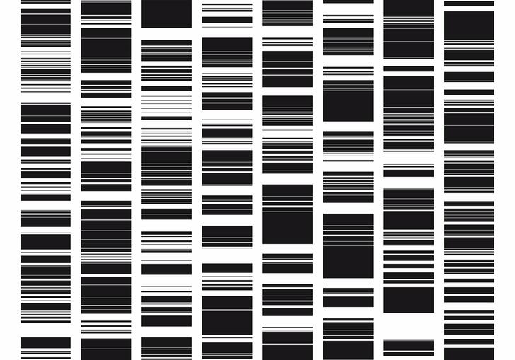 a series of black bars in alternating sizes on a white background 