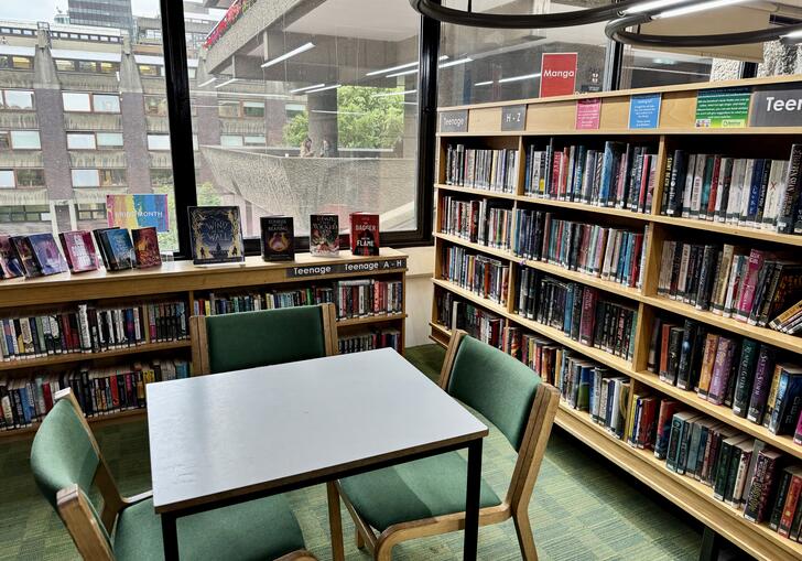 A photo of the Children's Library at the Barbican Centre. 