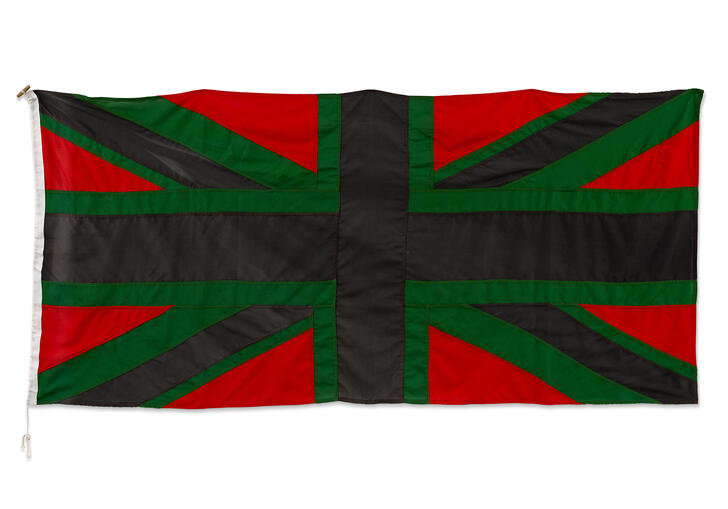 image of a union jack in red blue and green colours