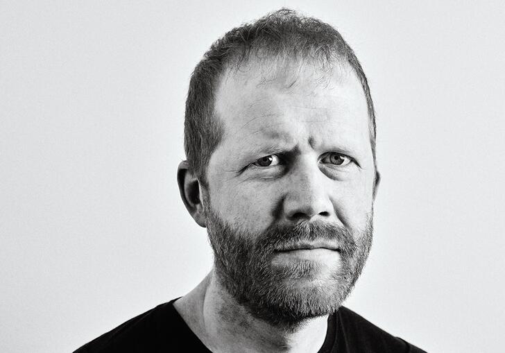Black and white portrait of Andreas Malm