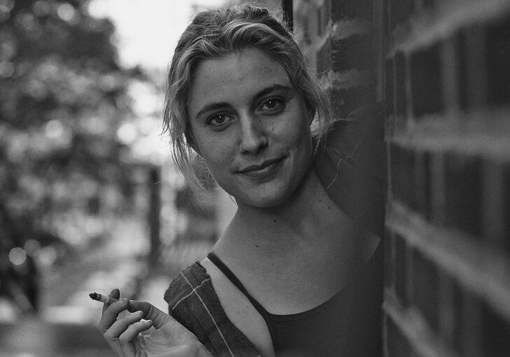 A woman on a train