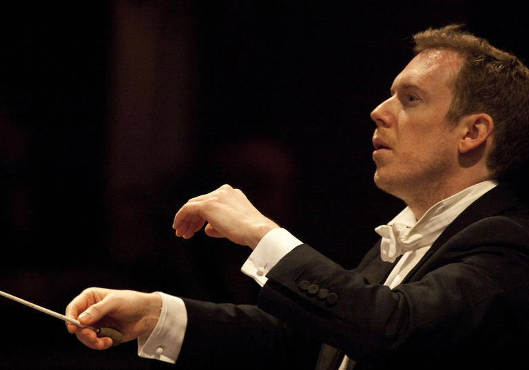 Photo of Harding conducting