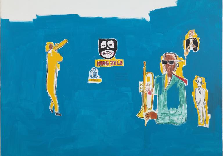 Painting by Jean Michel Basquiat King Zulu