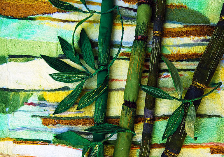 Bamboo textile artwork by Carol Nunes