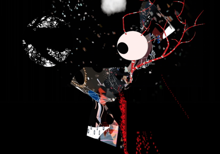 A still from Figure Study II by Jon Gillie, part of Edge of Frame: Particles in Space