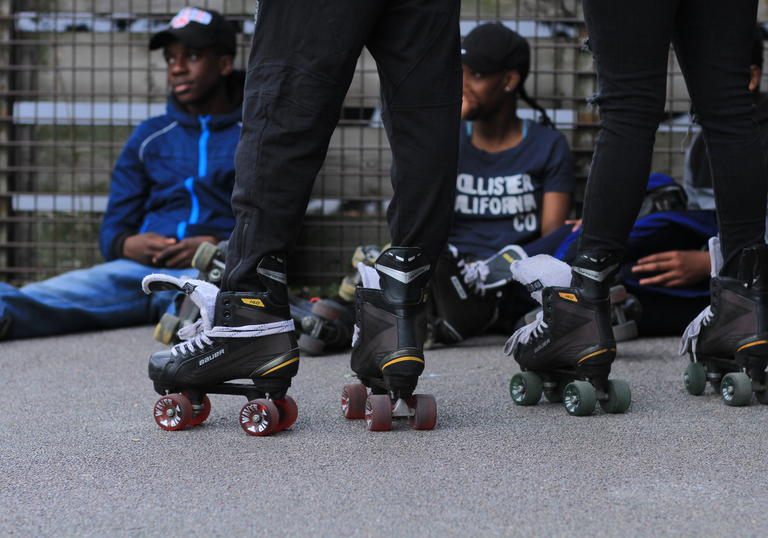 roller blades and concrete