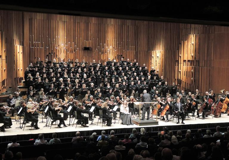 Crouch End Festival Chorus on stage at the Barbican