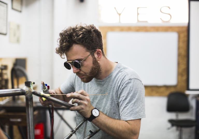 Images of Andrew Denham from The Bicycle Academy who will host On Bike Building: A Panel Discussion