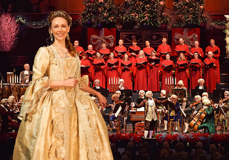 Choir and orchestra performing