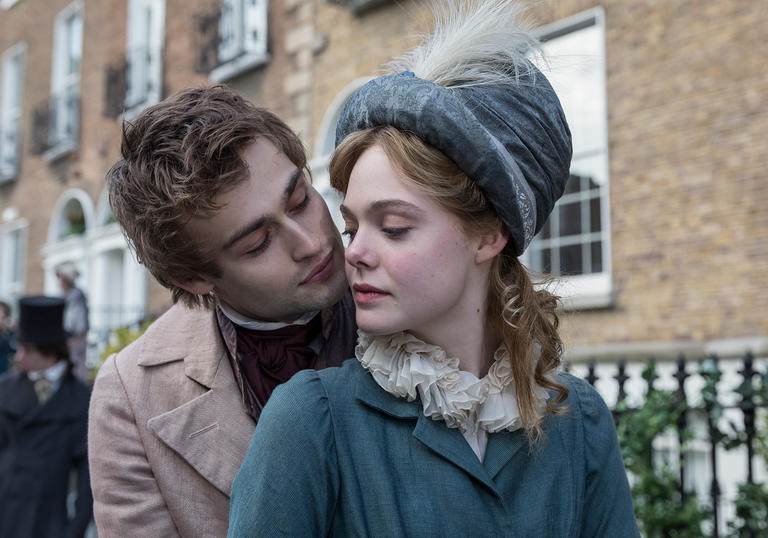 Elle Fanning and Douglas Booth as young literary lovers in Mary Shelley 