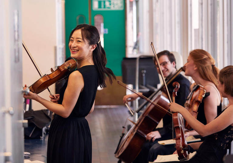 Strings musicians from the Guildhall School perform at the Barbican