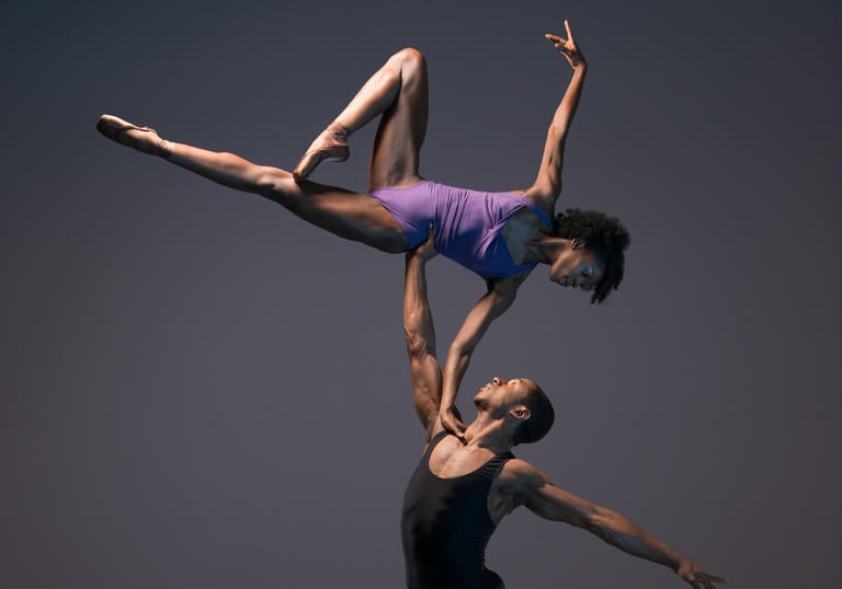 Two dancers in the air 