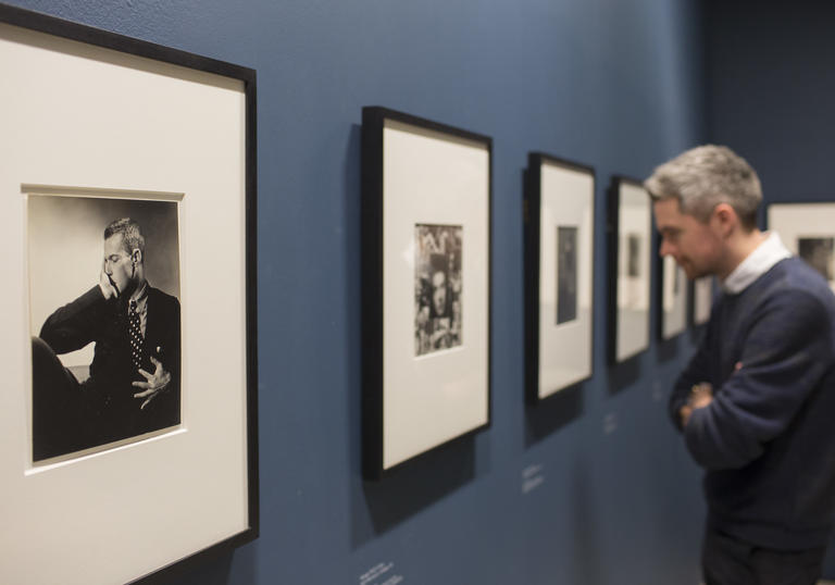 Installation view of Modern Couples featuring the work of George Platt Lynes