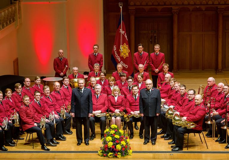 The Hendon Salvation Army Band in uniform