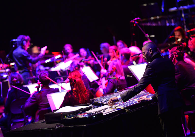 photo of jeff mills playing music for a crowd