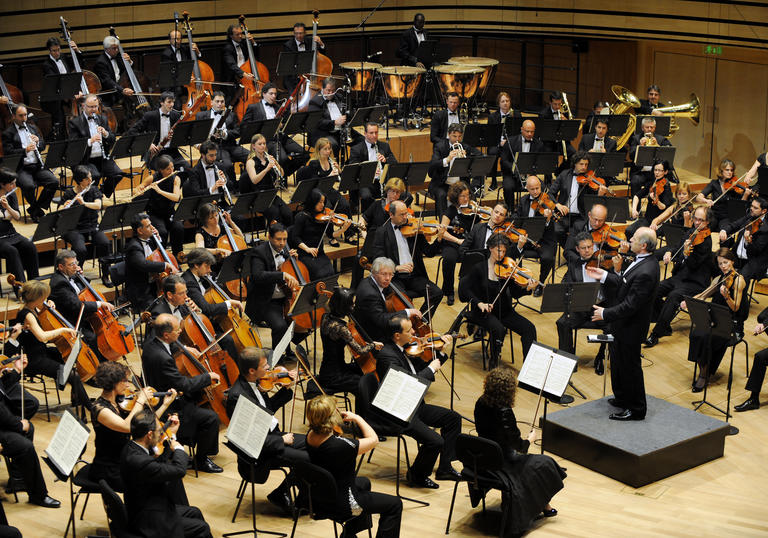 Budapest Festival Orchestra on stage Ivan Fisher conducting