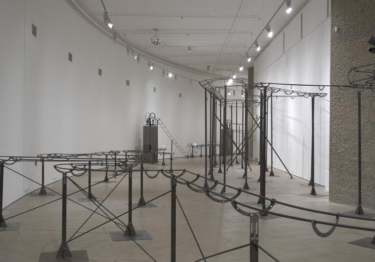 Installation view of Jeppe Hein in The Curve