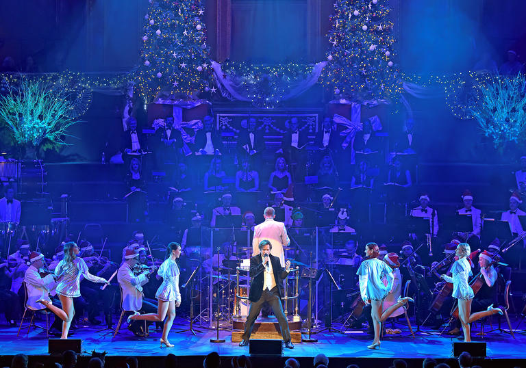 Jingle Bell Christmas stage blue