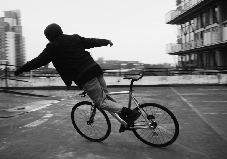 Boy on bicycle 