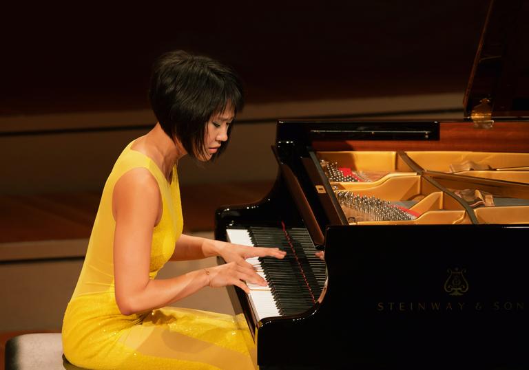 Yuja Wang playing piano