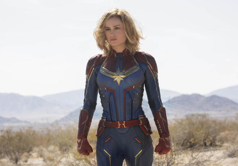 Shot of Brie Larson as Captain Marvel