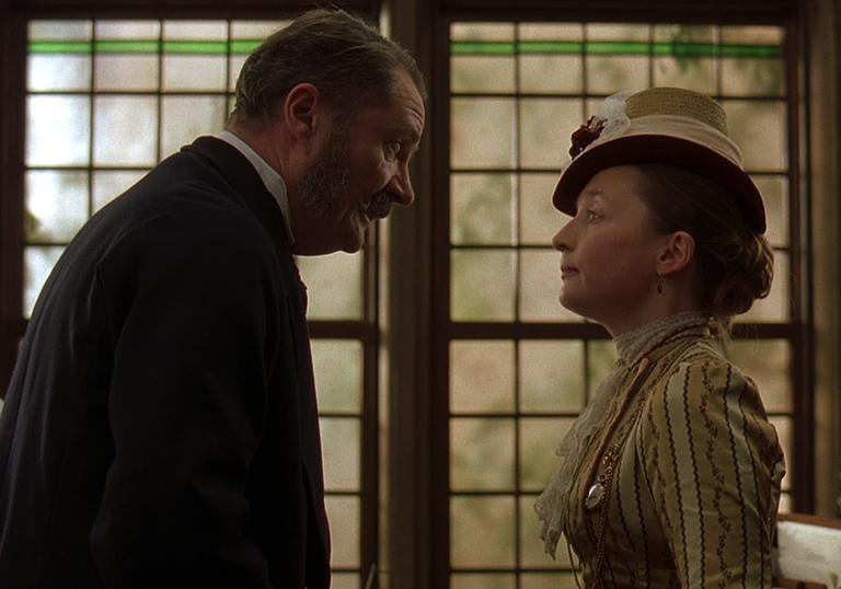 Jim Broadbent and Lesley Manville in Victorian costume.