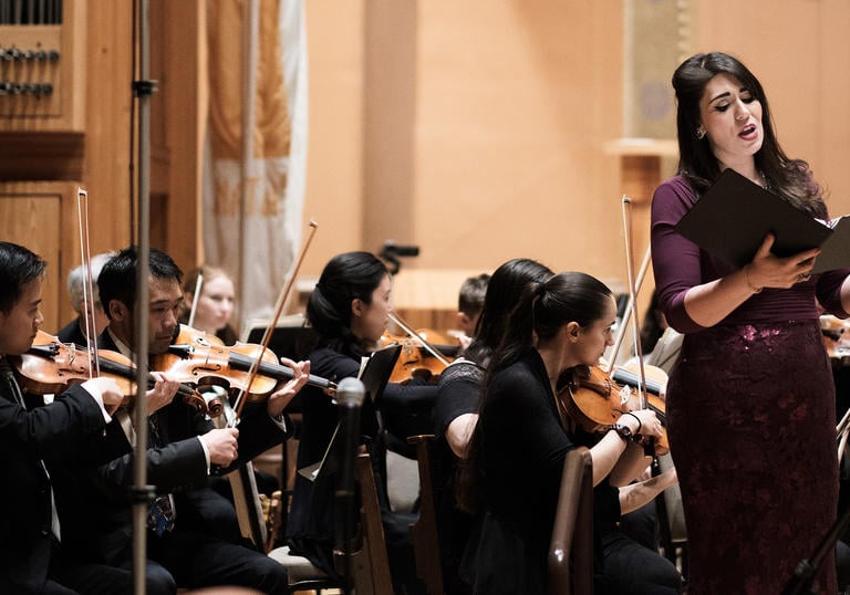The Refugee Orchestra Project perform with soprano Amal El-Shrafi