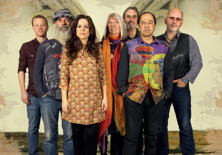 A group photo of Steeleye Span looking at the camera