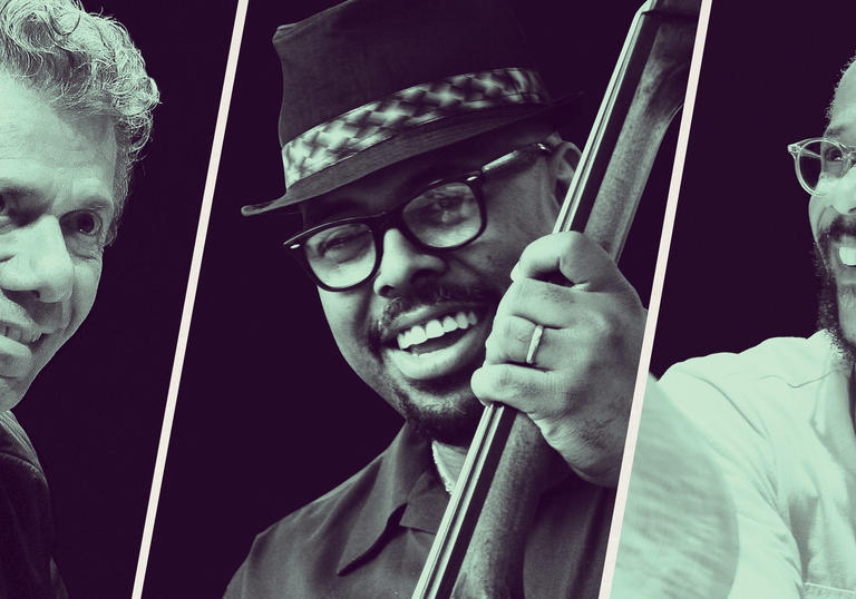 A picture divided into three featuring Chick Corea and two other artists
