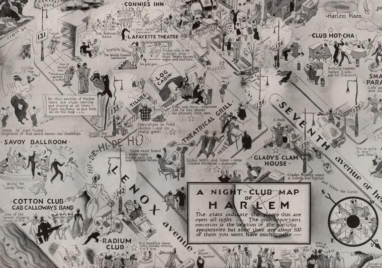 A night club map of Harlem from 1930s