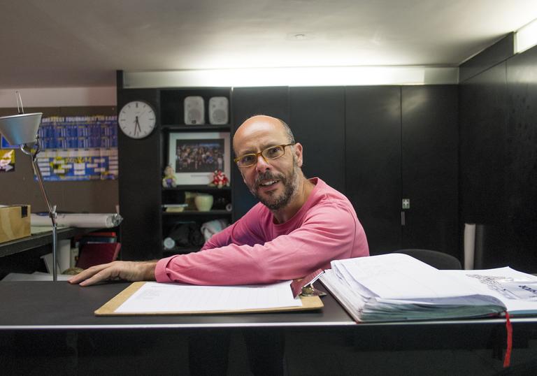 Julian Fox in the barbican backstage