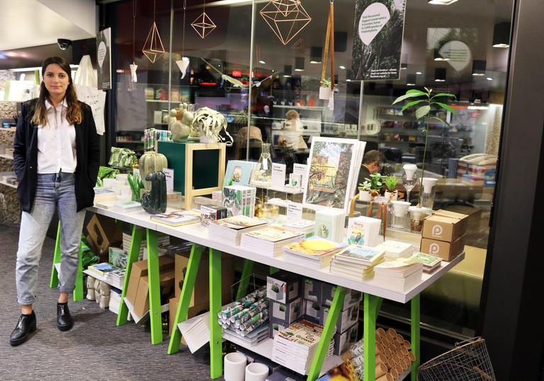 Margaux Soland standing in Barbican Shop