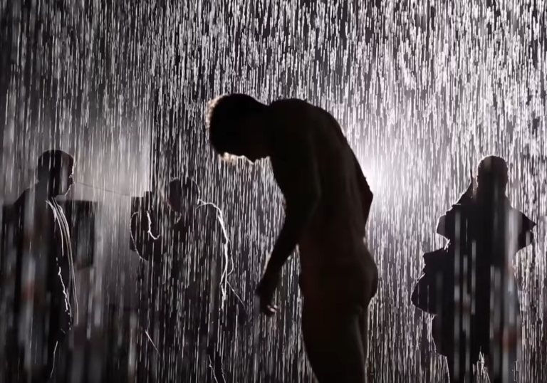 photo of people in the rain