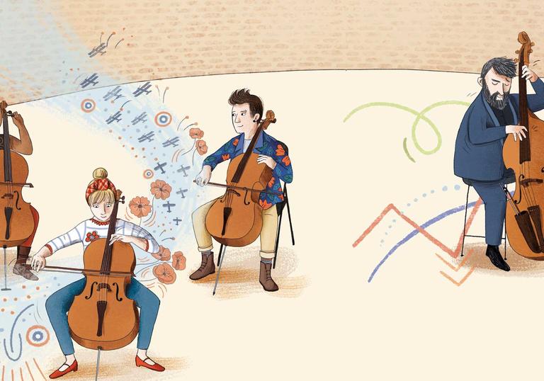 Illustrated string players