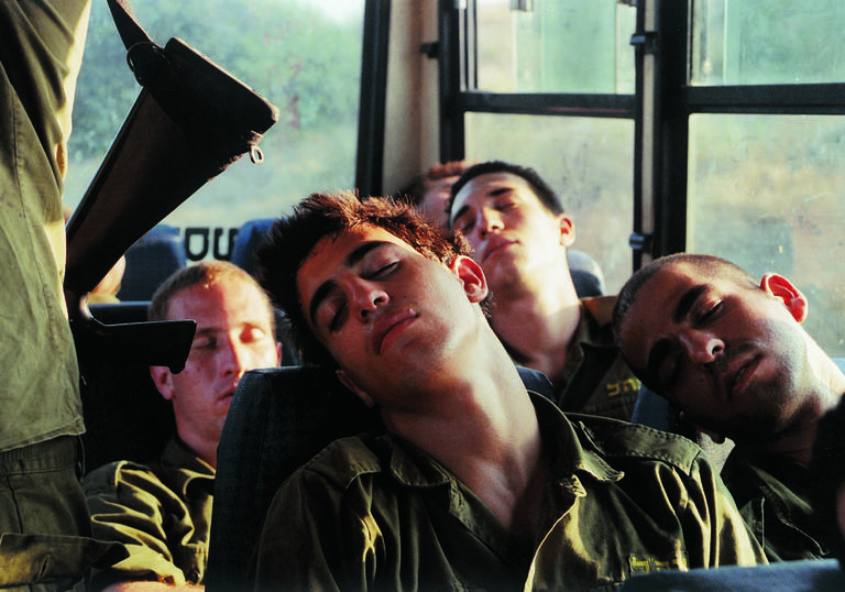Adi Nes, Untitled, 1999 - soldiers sleeping on a bus