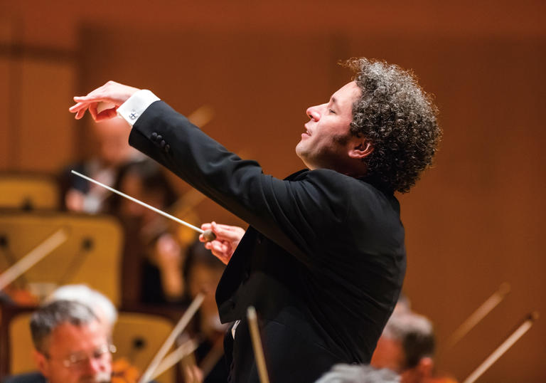 Gustavo conducting with great vigour