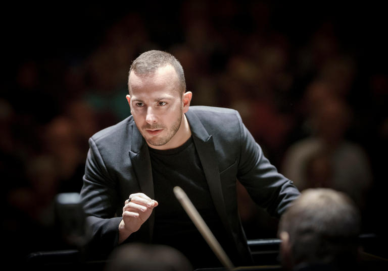 Yannick conducting with great focus