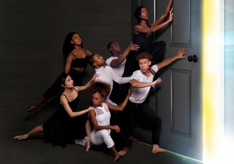 The Ballet Black Company in The Waiting Game by Mthuthuzeli November. Photography by Holly McGlynn