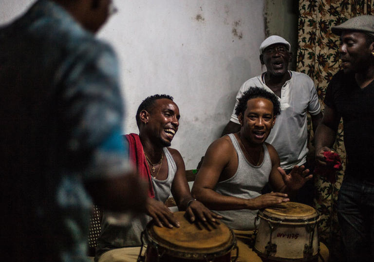 photo of cuban musicians playing music